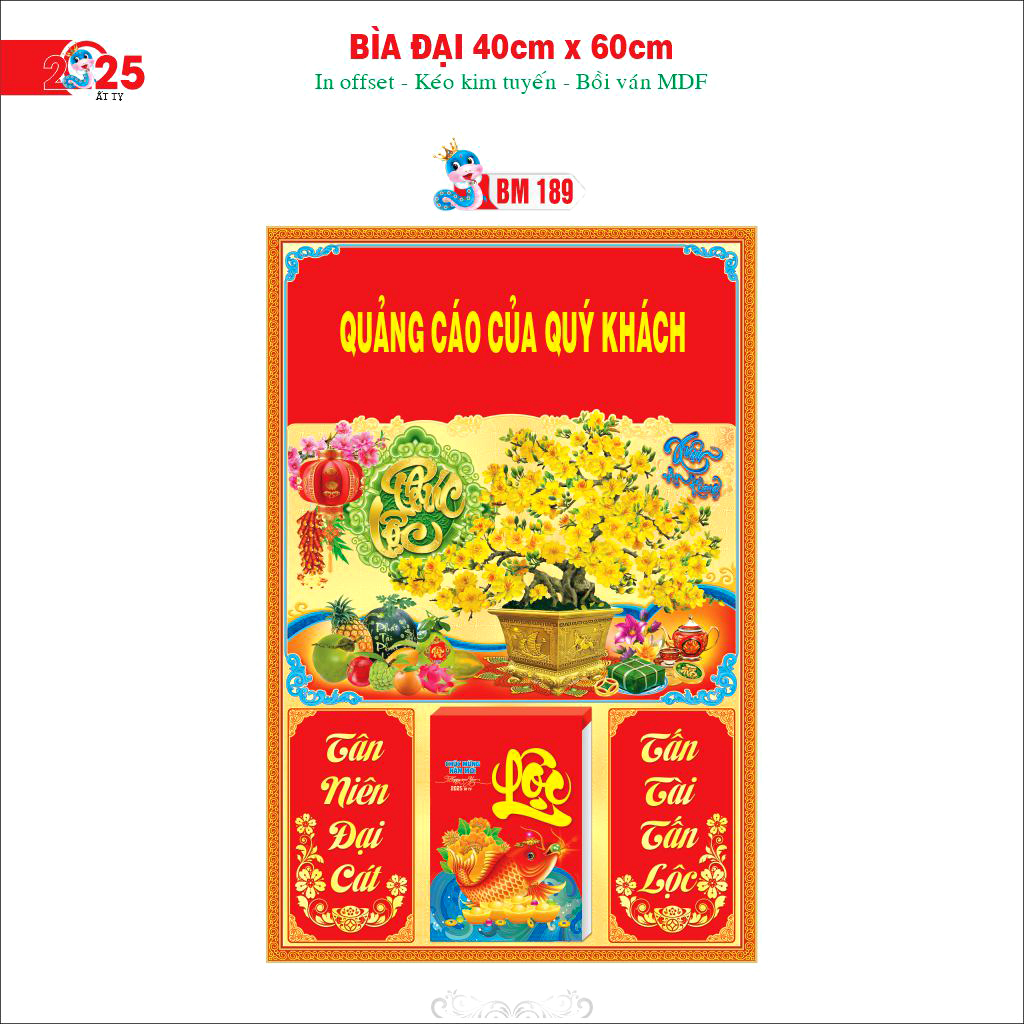 Mẫu bìa đại 40cm x 60cm - In lịch tết giá rẻ 2025 với mã BM189