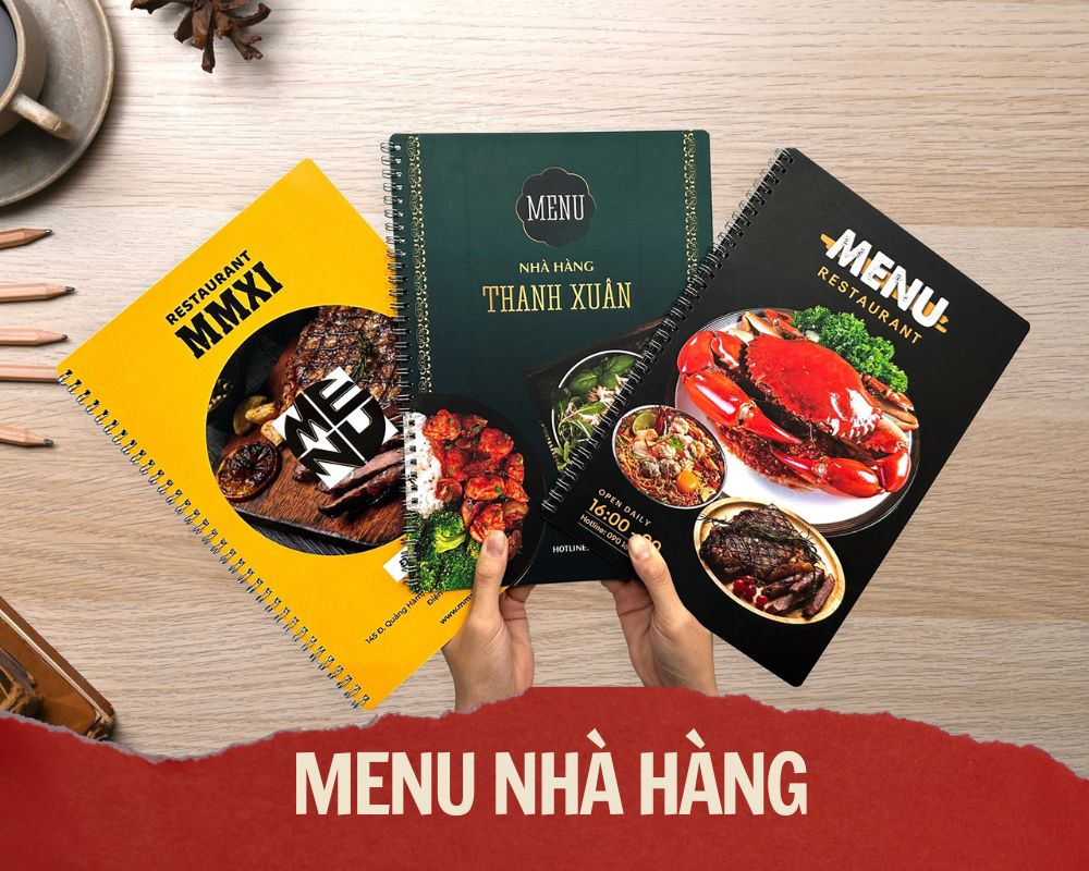 In menu nhựa nhà hàng đẹp