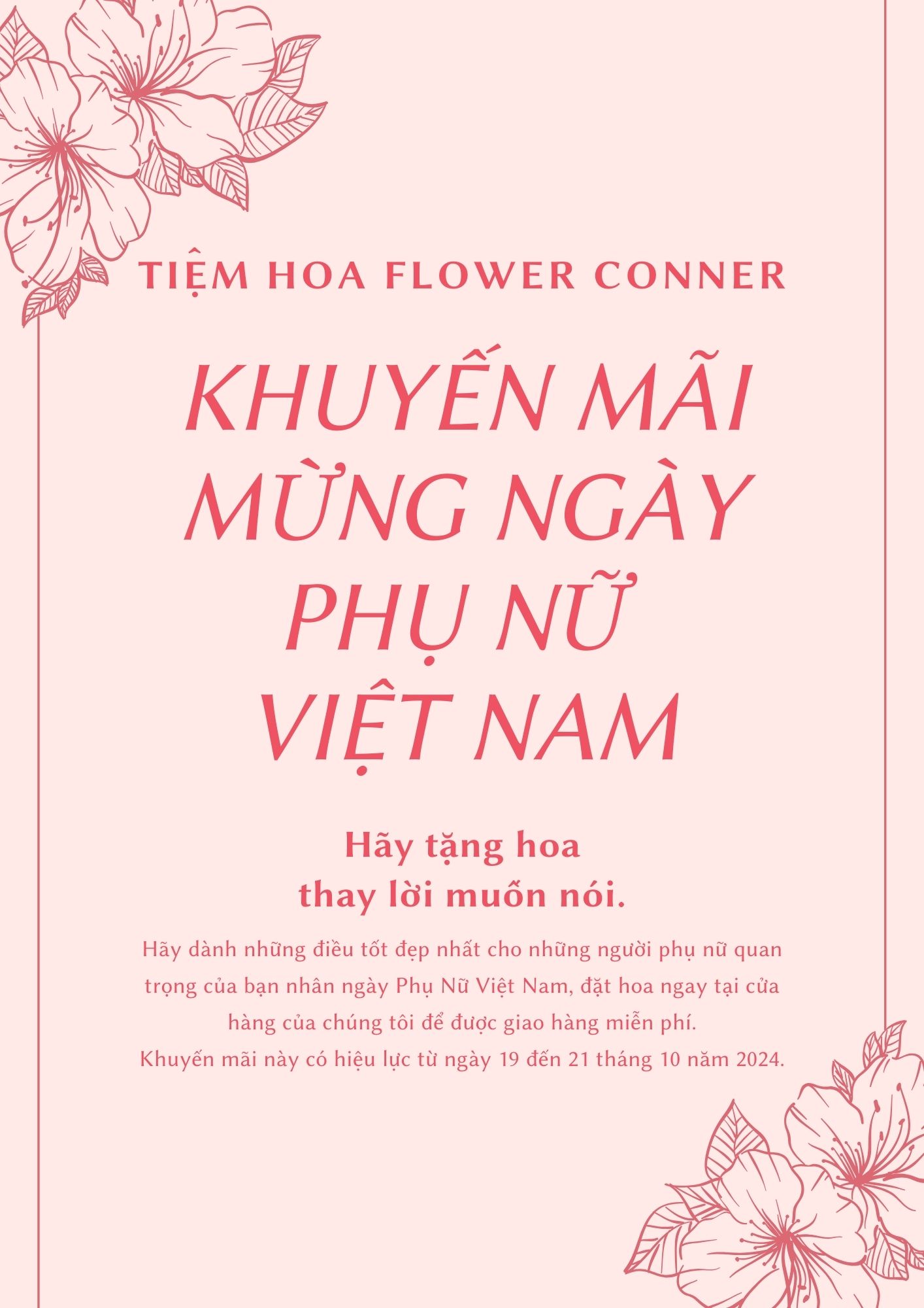 Mẫu tờ rơi cho tiệm hoa