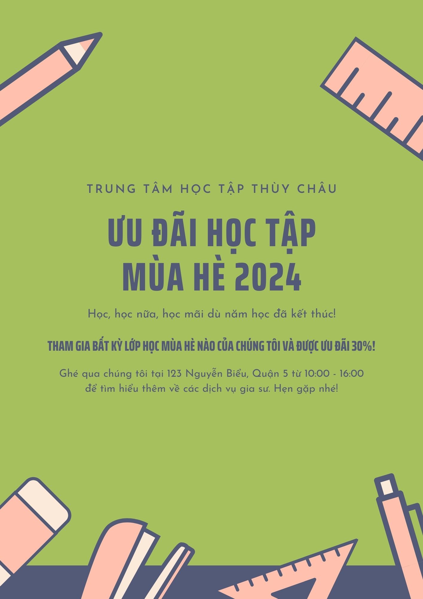 Mẫu tờ rơi lớp học hè đẹp