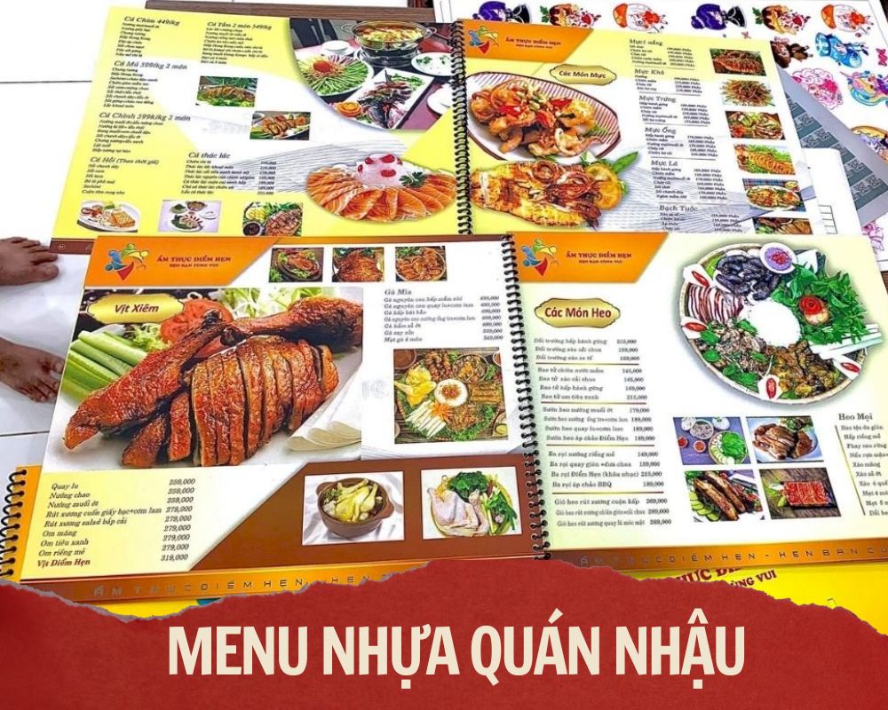 Menu nhựa quán nhậu