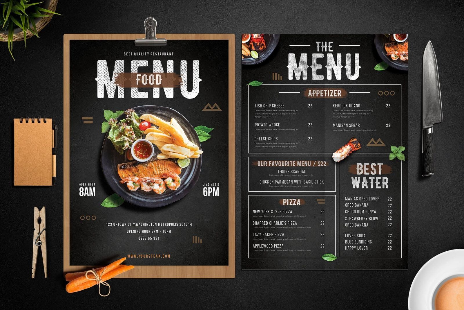 Mẫu menu nhà hàng đẹp