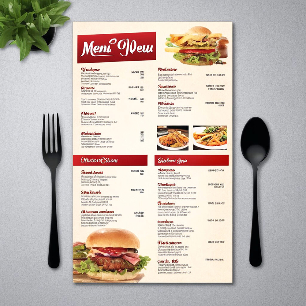 Mẫu menu món ăn nhanh