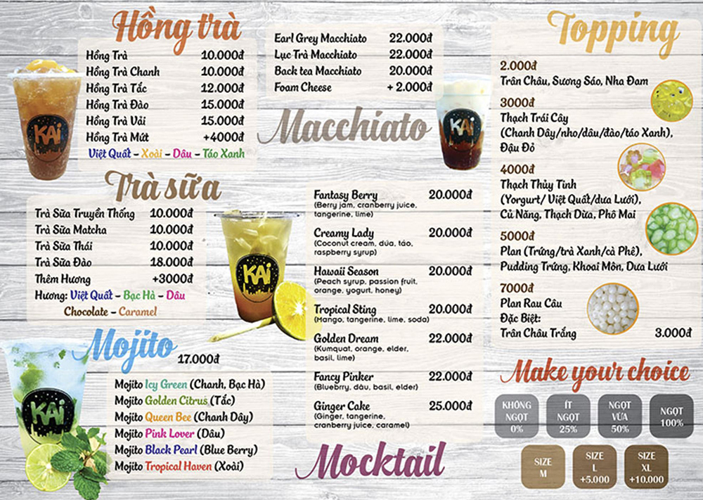 Mẫu menu nước uống trà sữa - In Menu Bìa Cứng