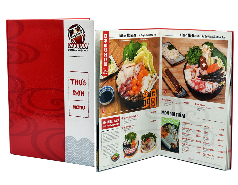 Mẫu menu thực đơn Daruma