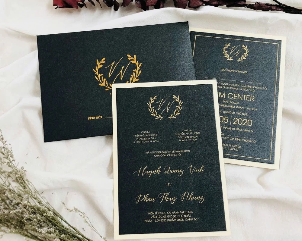 Mẫu thiệp cưới sang trọng, hiện đại