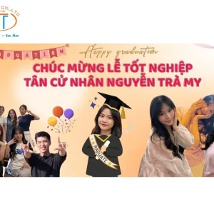 Banner chúc mừng lễ tốt nghiệp tân cử nhân Nguyễn Trà My
