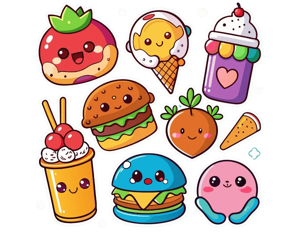 Mẫu sticker về đồ ăn, thức uống
