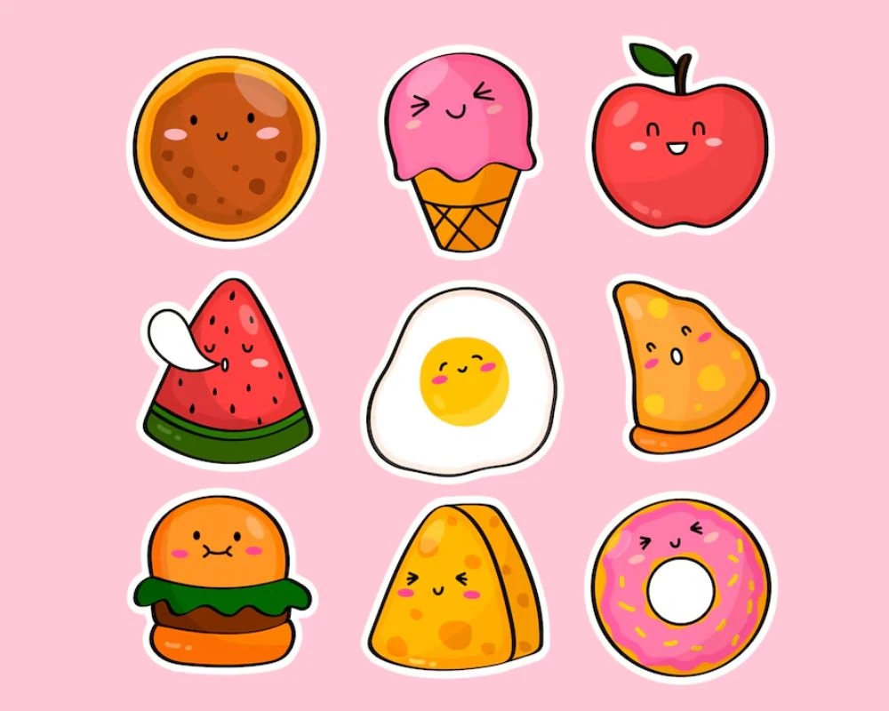 Sticker đồ ăn vặt trung