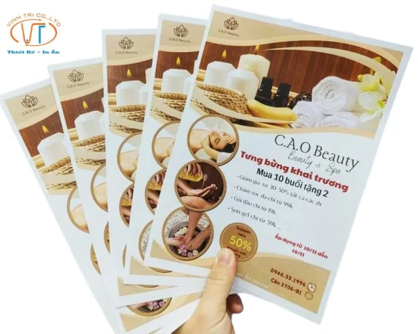 Tờ rơi A5 beauty and Spa