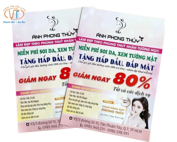 Tờ rơi làm đẹp theo phong thủy tướng mặt