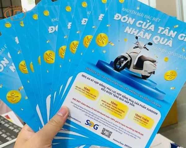 Tời rơi A5 khuyến mãi chương trình