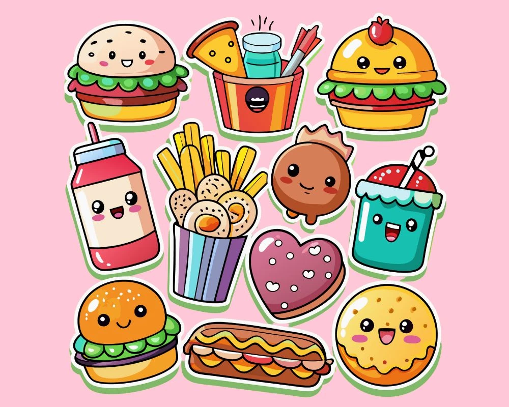 Mẫu sticker đồ ăn, thức uống