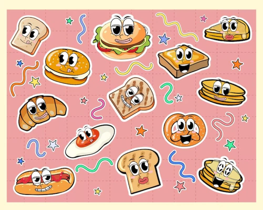 Mẫu sticker đồ ăn vặt về đồ ăn nhanh