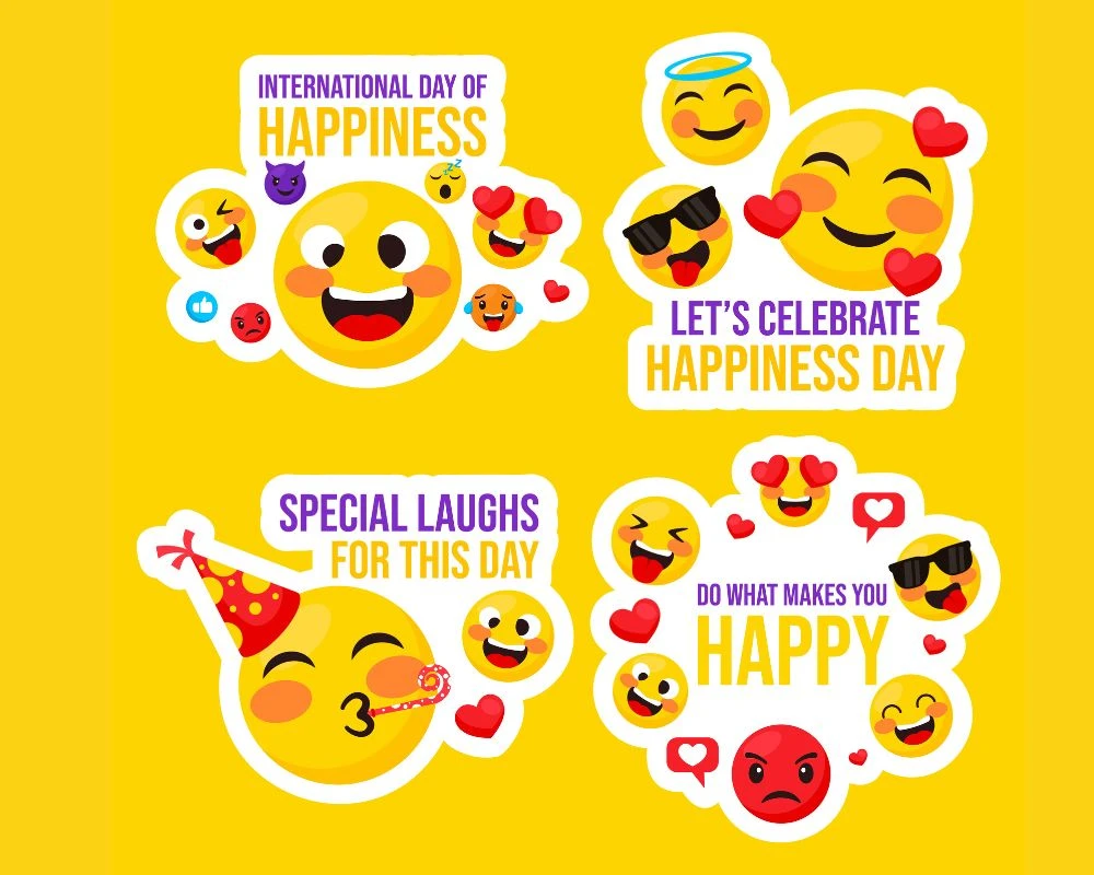 Mẫu sticker mặt cười chúc mừng