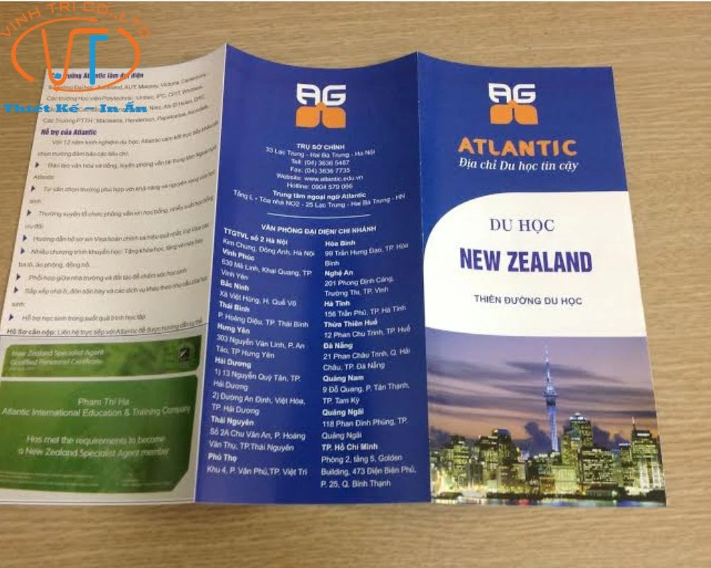 Mẫu tờ rơi tuyển sinh du học New Zealand gấp 3, nhỏ gọn