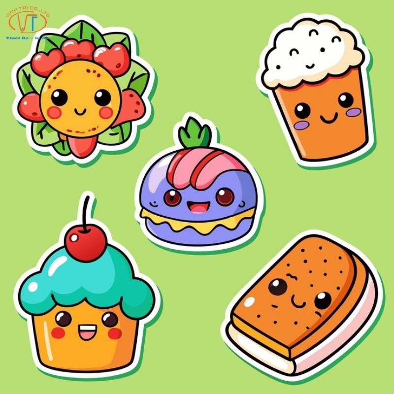 Sticker food về kem và bánh