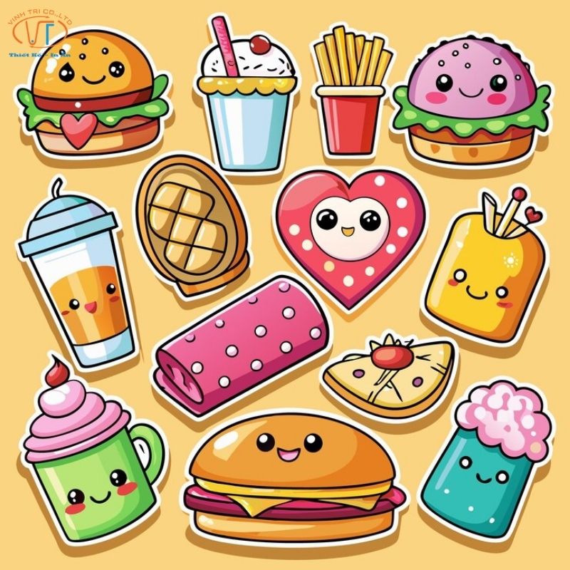 Mẫu sticker đồ ăn