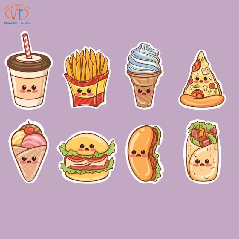 Mẫu sticker food đồ ăn nhanh