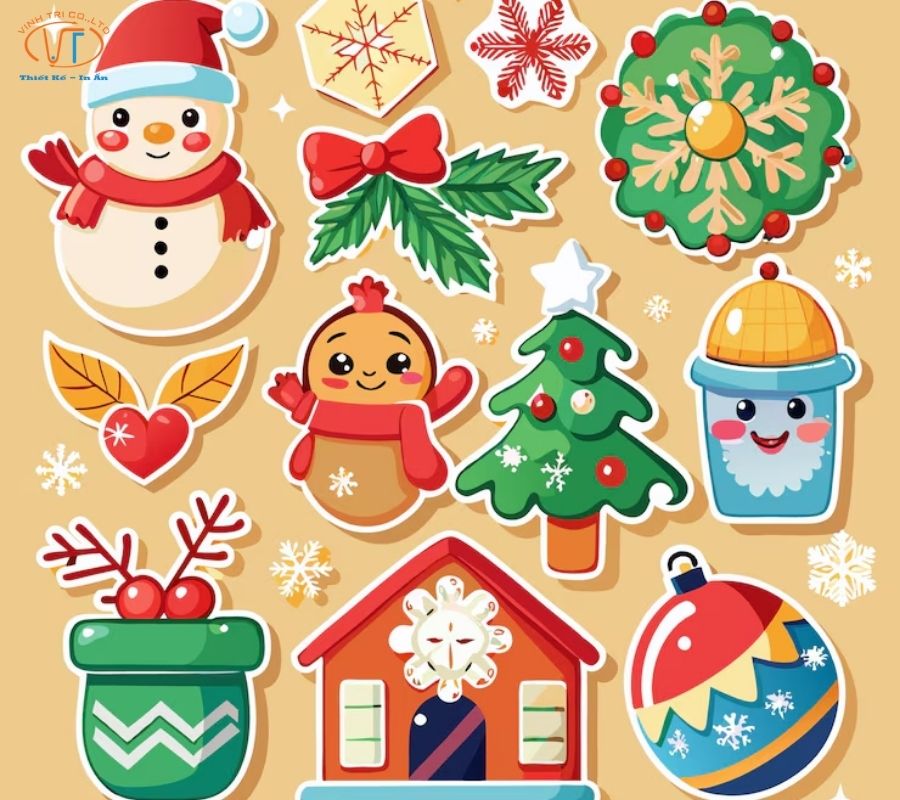 Mẫu sticker giáng sinh an lành