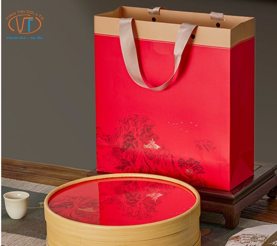 Túi đựng trà màu đỏ