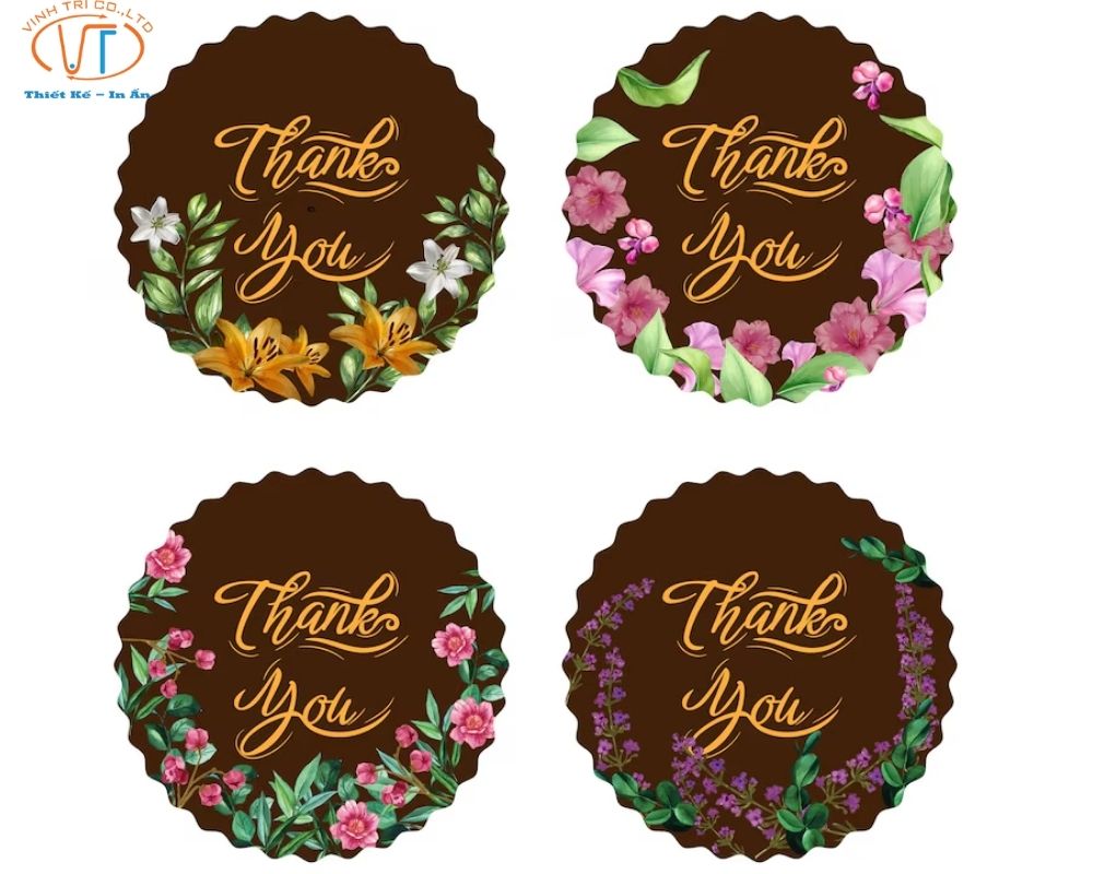 Sticker cảm ơn bằng decal giấy