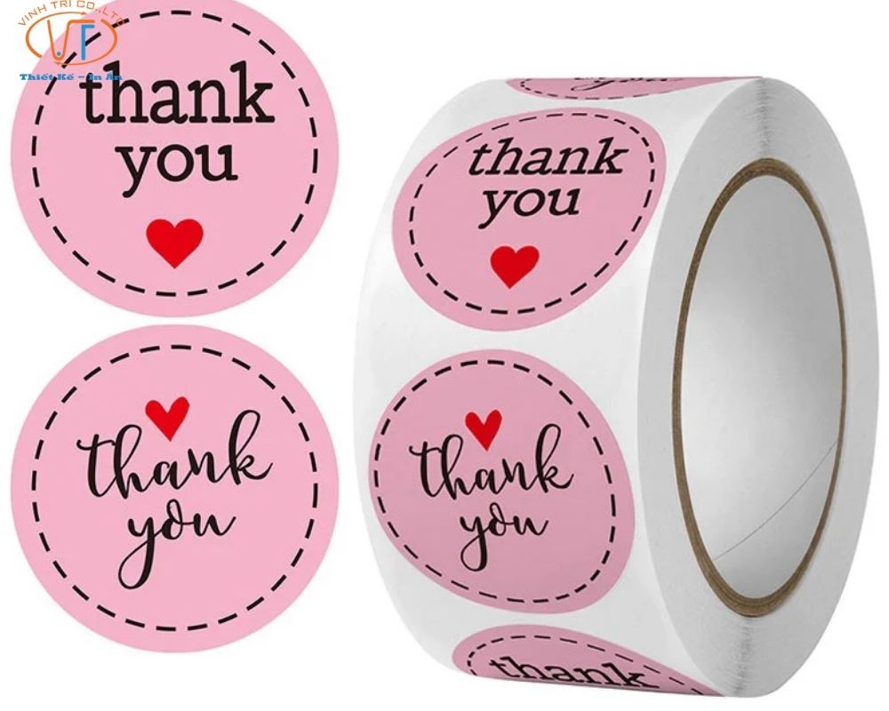 Sticker cảm ơn dạng cuộn