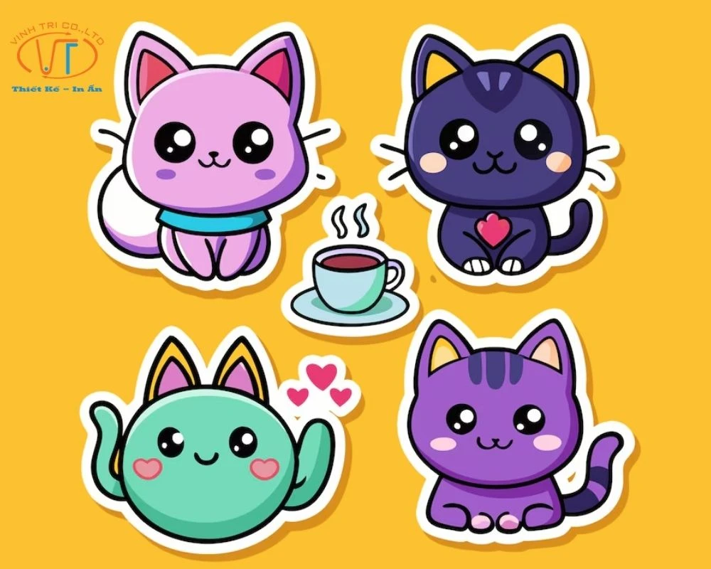 75+ Mẫu Nhãn Dán Sticker Mèo Cute, Cực Đáng Yêu