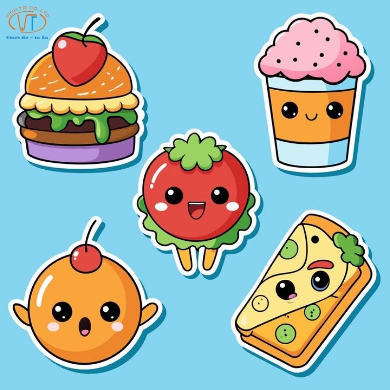 Sticker cute food