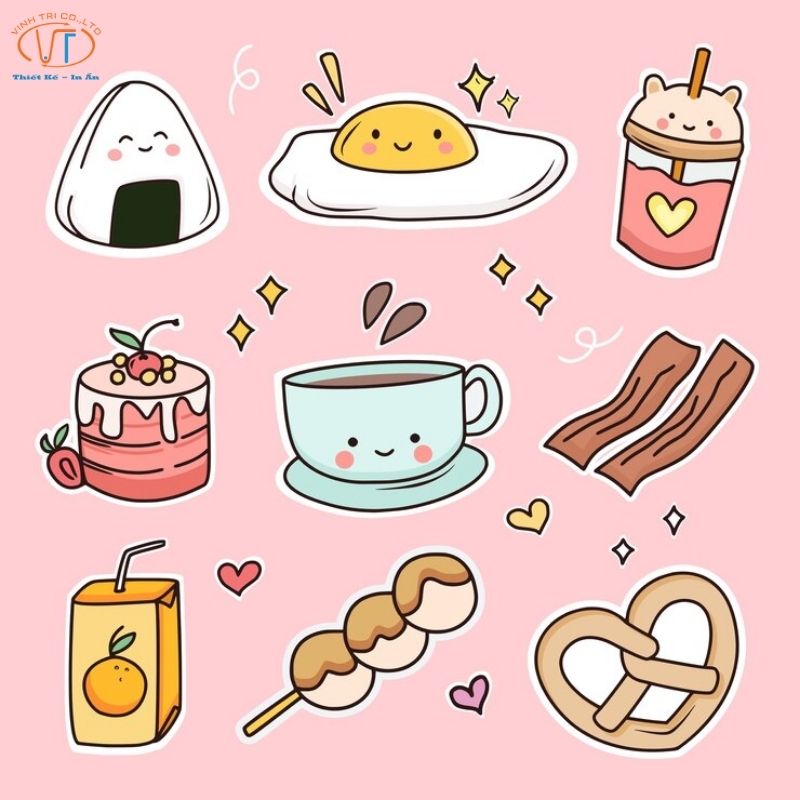 Sticker cute food