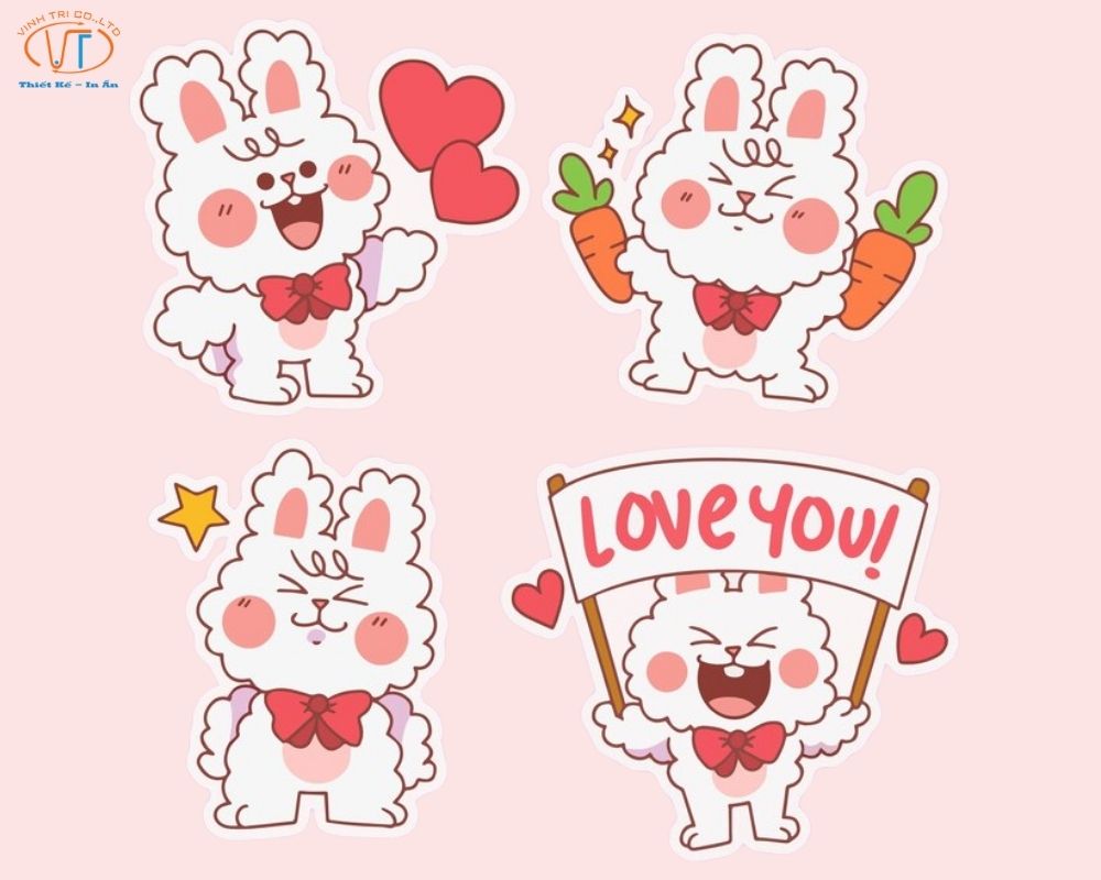 Sticker thỏ xinh xắn