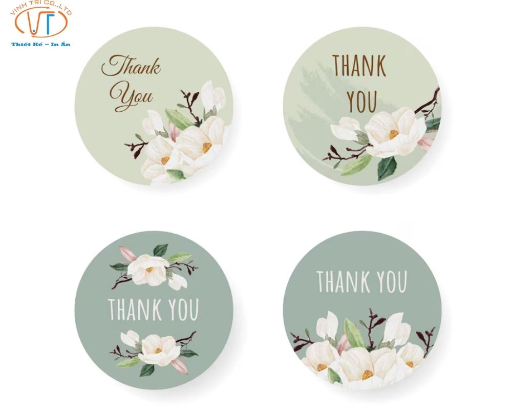 Thank you stickers hình tròn