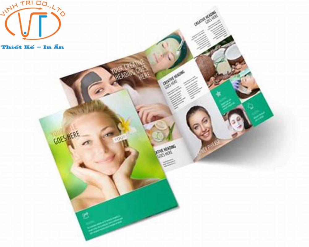 Mẫu brochure giới thiệu các sản phẩm dưỡng da với các hình ảnh sắc nét