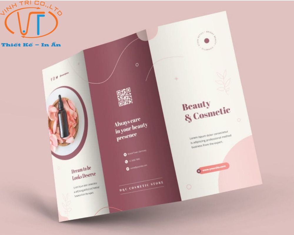 Mẫu brochure giới thiệu sản phẩm chăm sóc da đơn giản