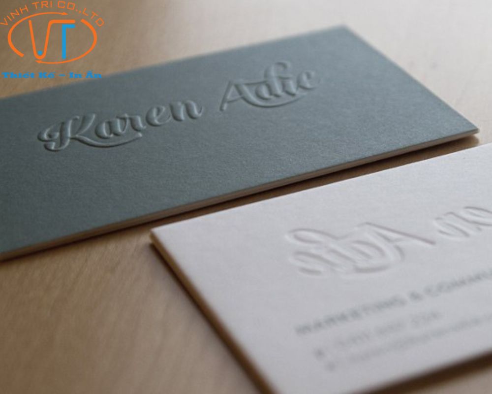 Mẫu card visit ứng dụng kỹ thuật gia công dập nổi