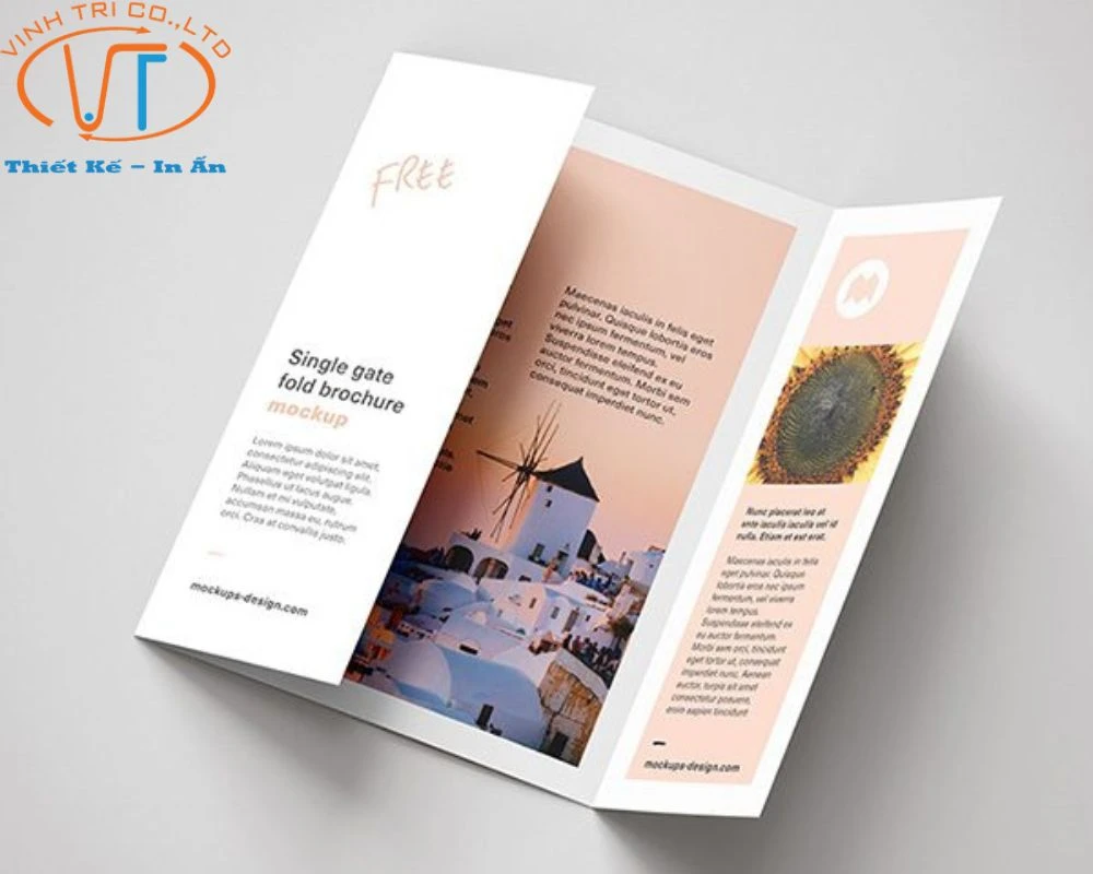 Mậu brochure gấp 3 dạng gate - Fold nhỏ gọn với tông màu pastel nhẹ nhàng