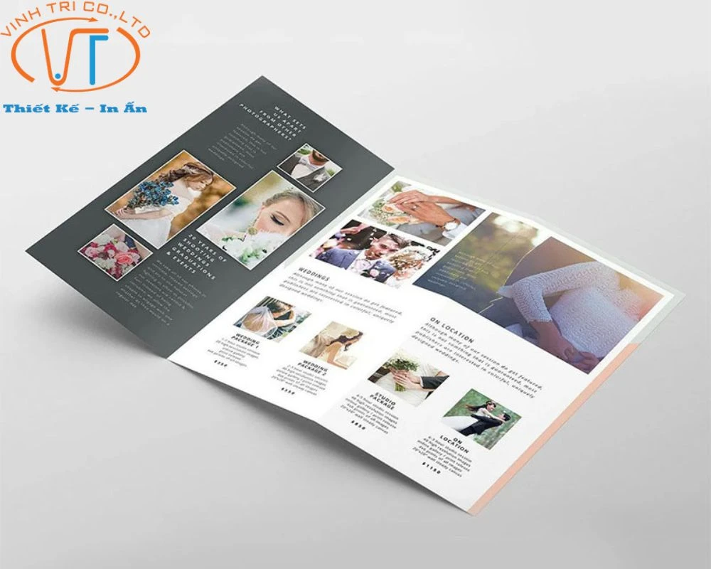 Kích thước brochure gấp 3 dạng Tri - Fold khá đa dạng