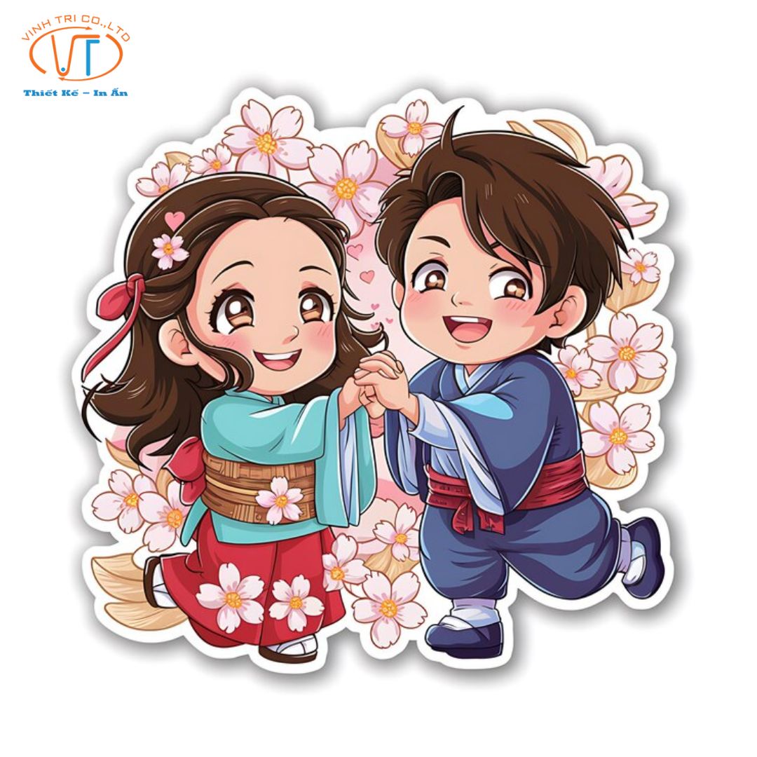 Sticker anime cặp đôi