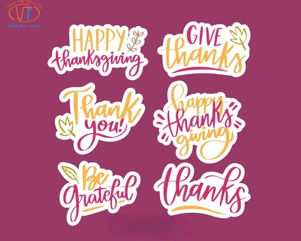 Mẫu thank you sticker hình bông hoa