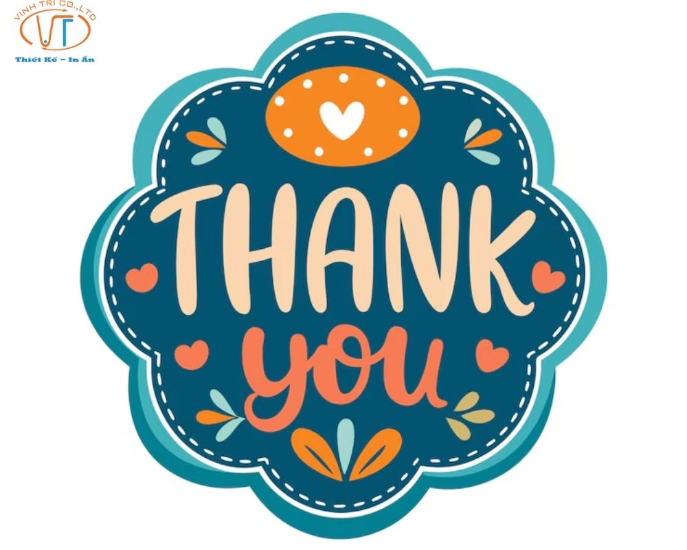 Mẫu thank you sticker hình bông hoa