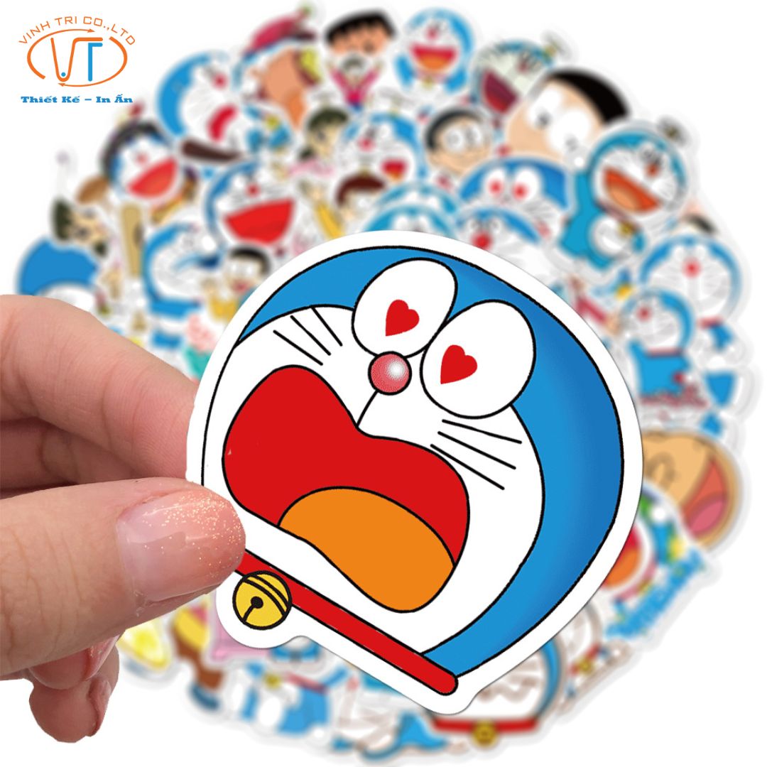 Nhãn dán Mèo ú Doraemon đang yêu