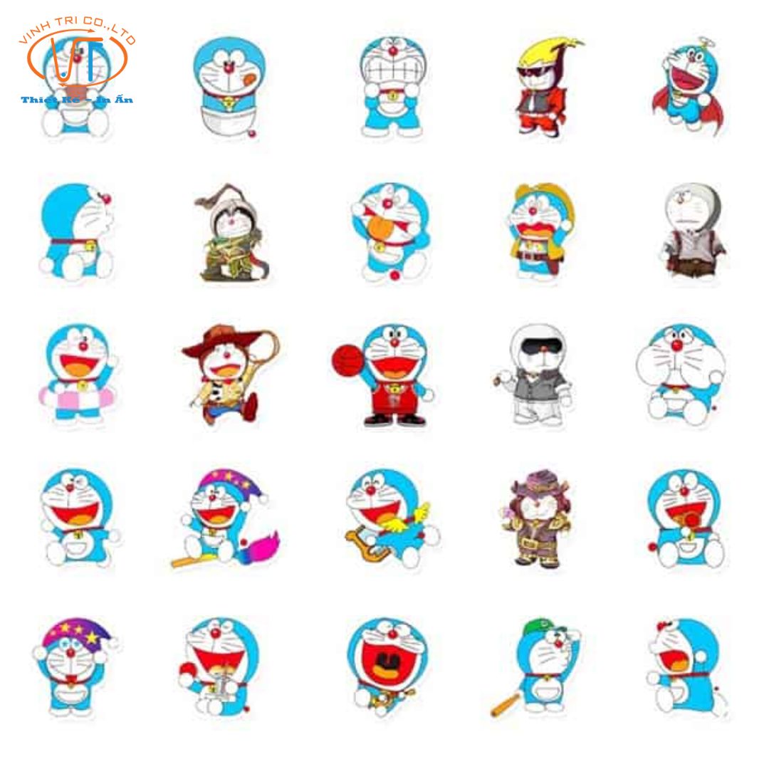 Mẫu sticker Doraemon với các hành động