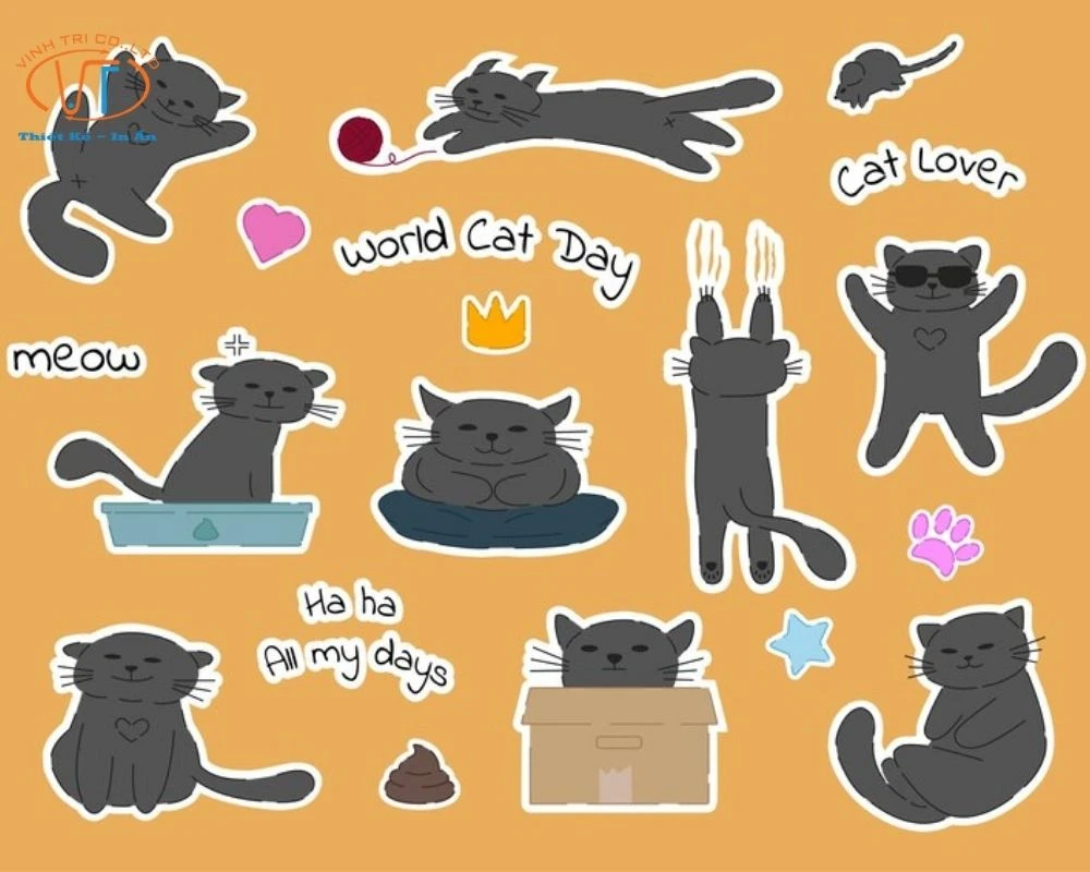 75+ Mẫu Nhãn Dán Sticker Mèo Cute, Cực Đáng Yêu