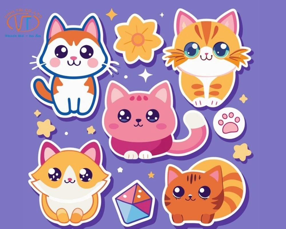75+ Mẫu Nhãn Dán Sticker Mèo Cute, Cực Đáng Yêu