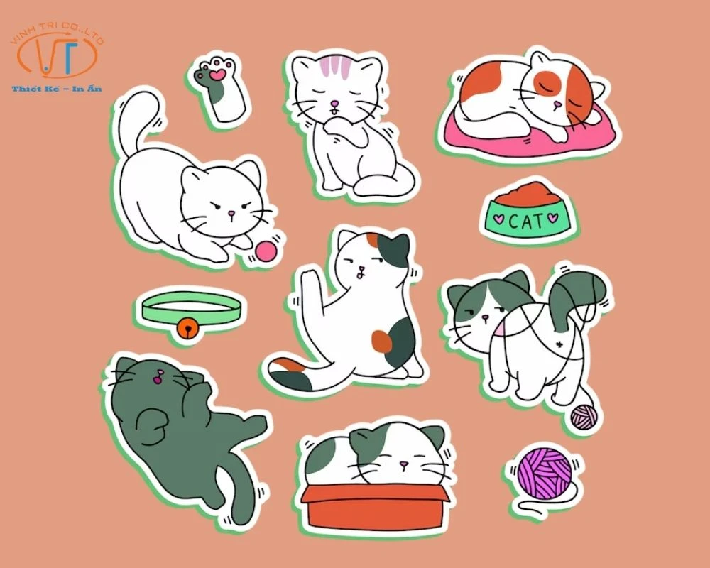 75+ Mẫu Nhãn Dán Sticker Mèo Cute, Cực Đáng Yêu