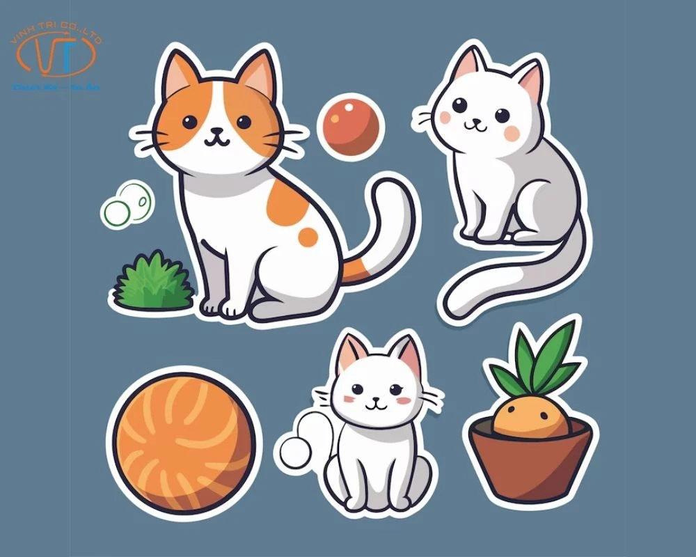 75+ Mẫu Nhãn Dán Sticker Mèo Cute, Cực Đáng Yêu