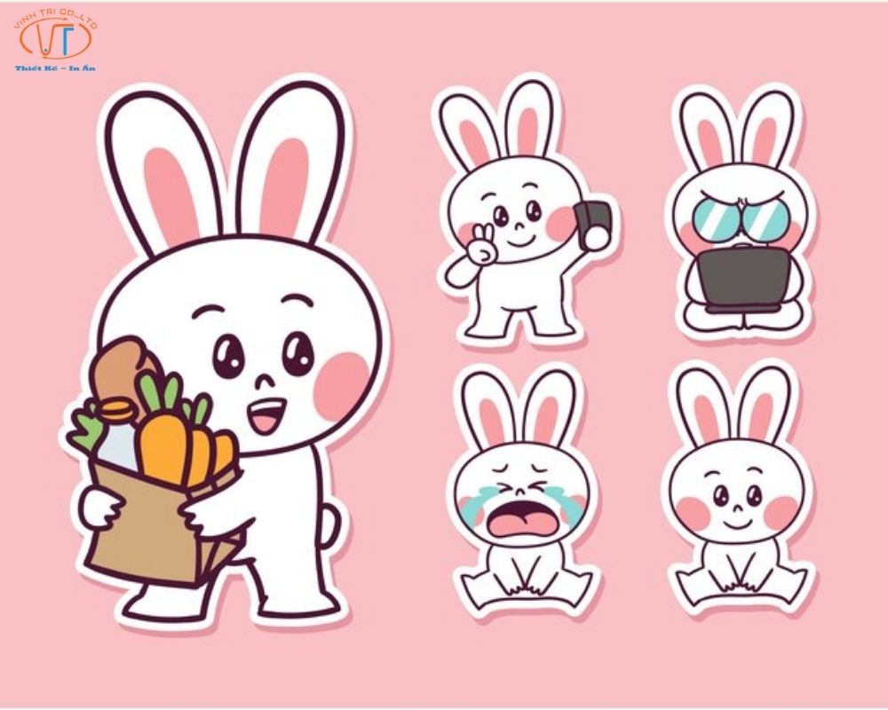 Sticker thỏ dễ thương