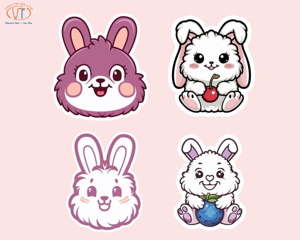 Sticker thỏ đa dạng
