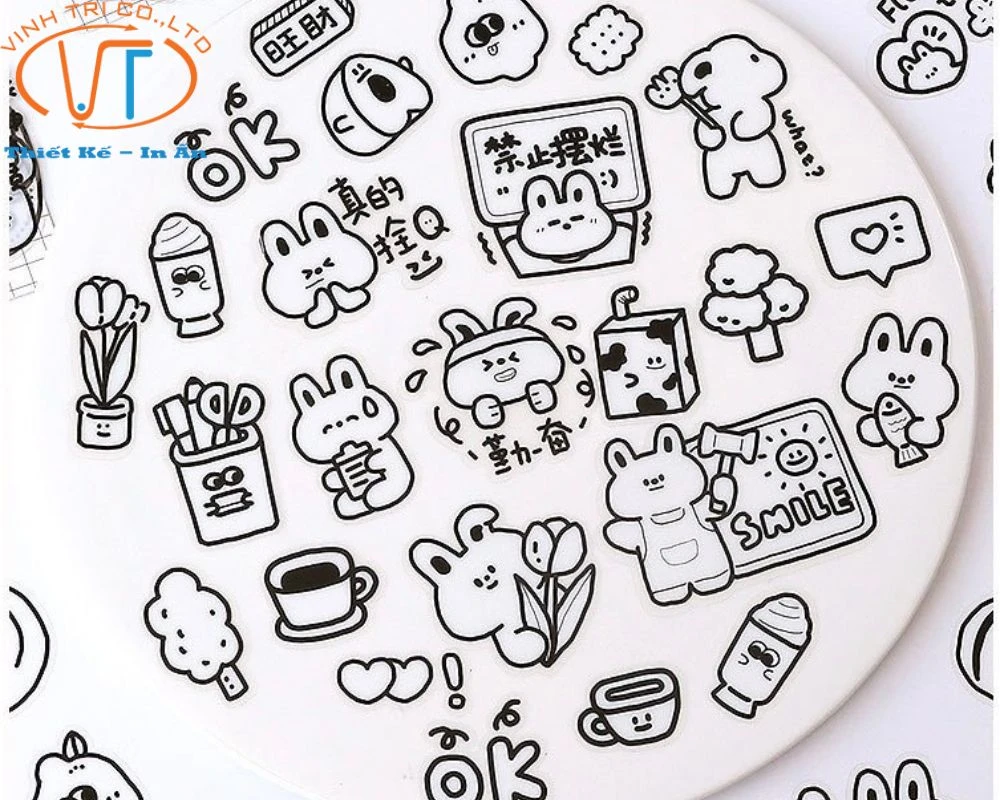 75+ Mẫu Sticker Cute Không Màu Đẹp, Ấn Tượng Và Dễ Thương