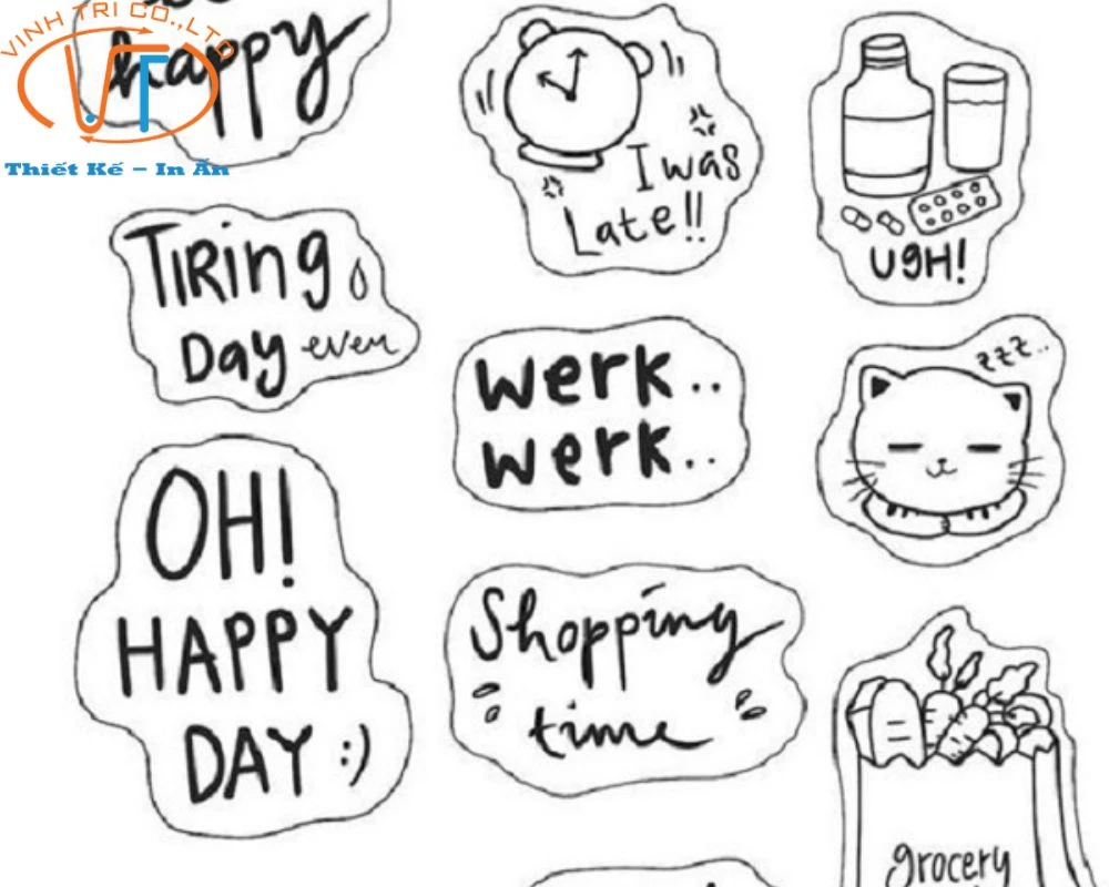75+ Mẫu Sticker Cute Không Màu Đẹp, Ấn Tượng Và Dễ Thương